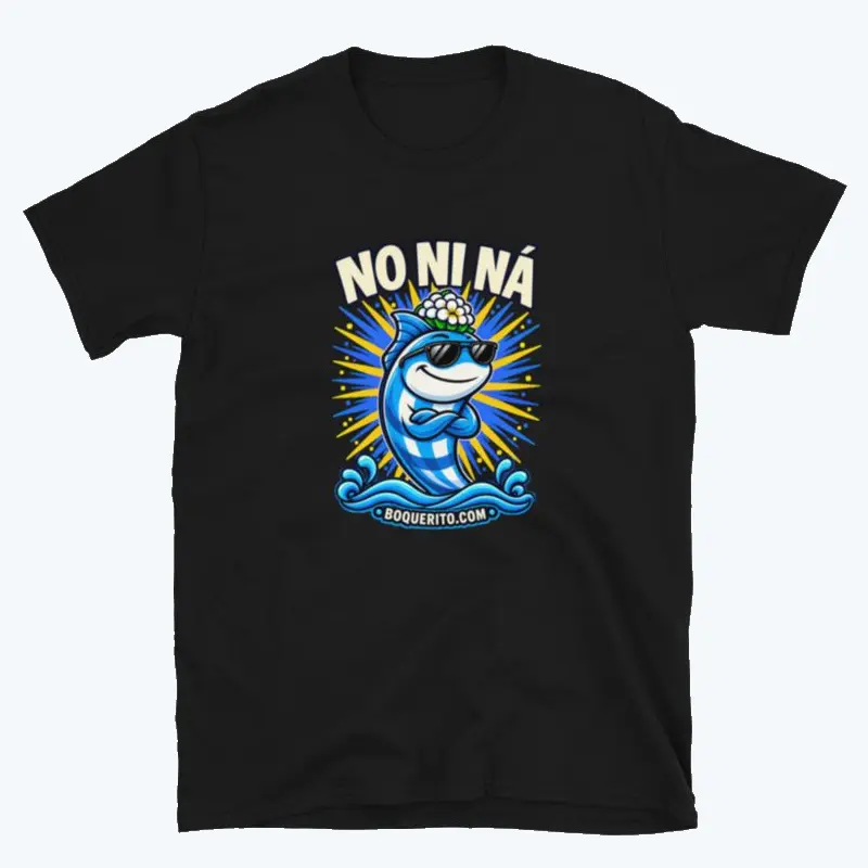 Camiseta negra No ni ná con diseño de humor andaluz de Boquerito